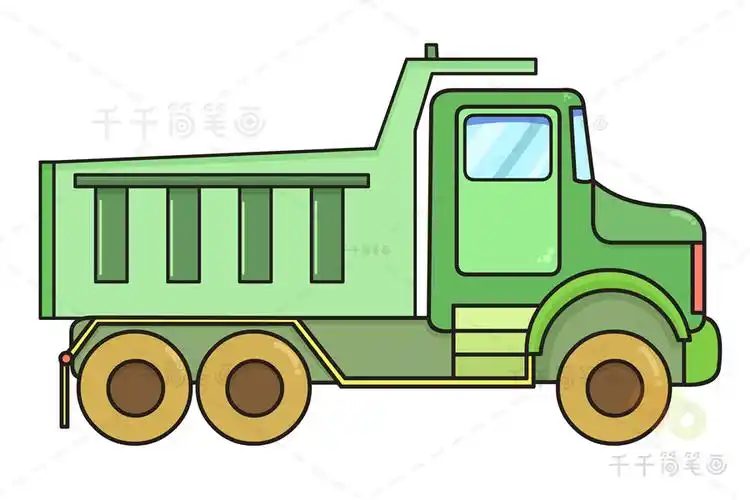 大卡车简笔画画法