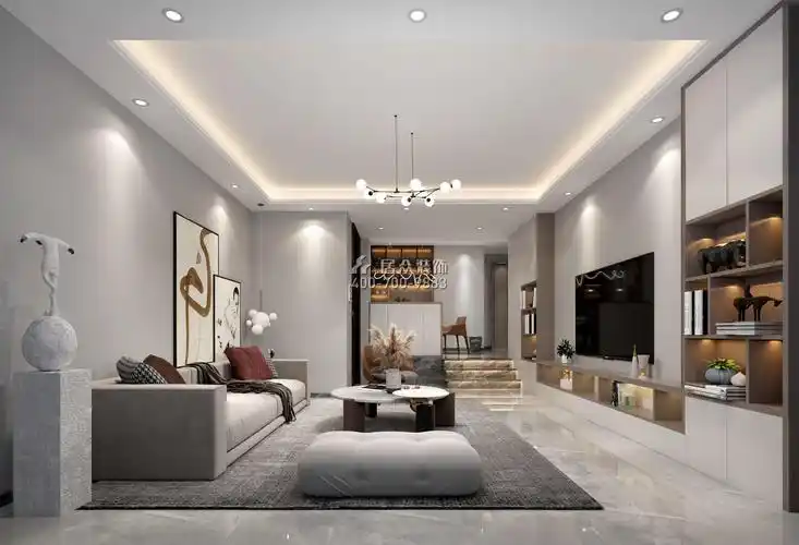 东泰花园康怡居120平方米现代简约风格平层户型客厅装修效果图