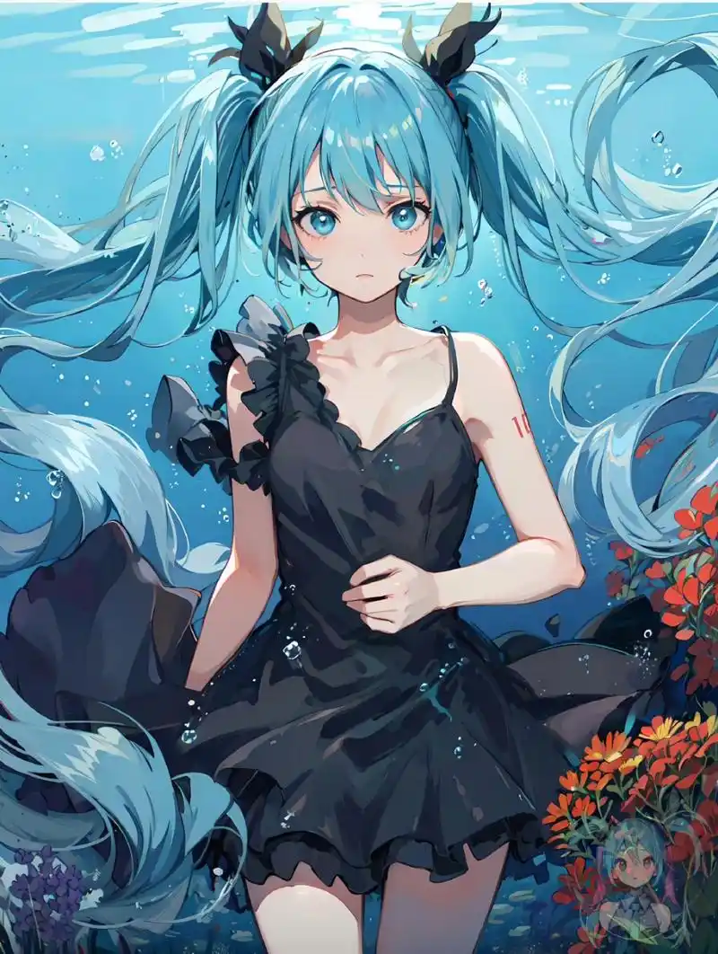 初音未来,公主殿下#二次元# #动漫头像和壁纸# #二次元美少女