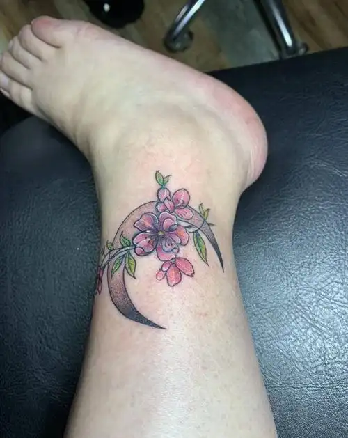 脚环小清新遮盖纹身图片_脚部纹身图案