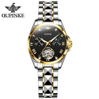 浪琴慕沙海系列瑞士认证手表女士镂空轻奢小众防水全自动机械表名牌女