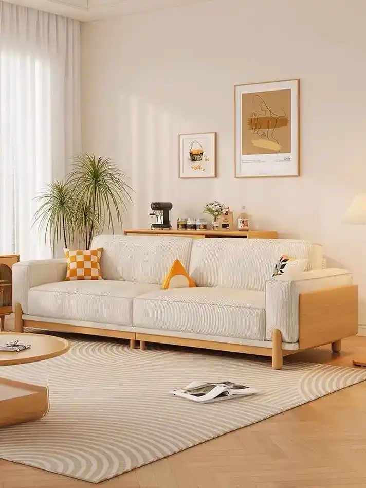 第一眼就沦陷的日式原木风豆腐块沙发.