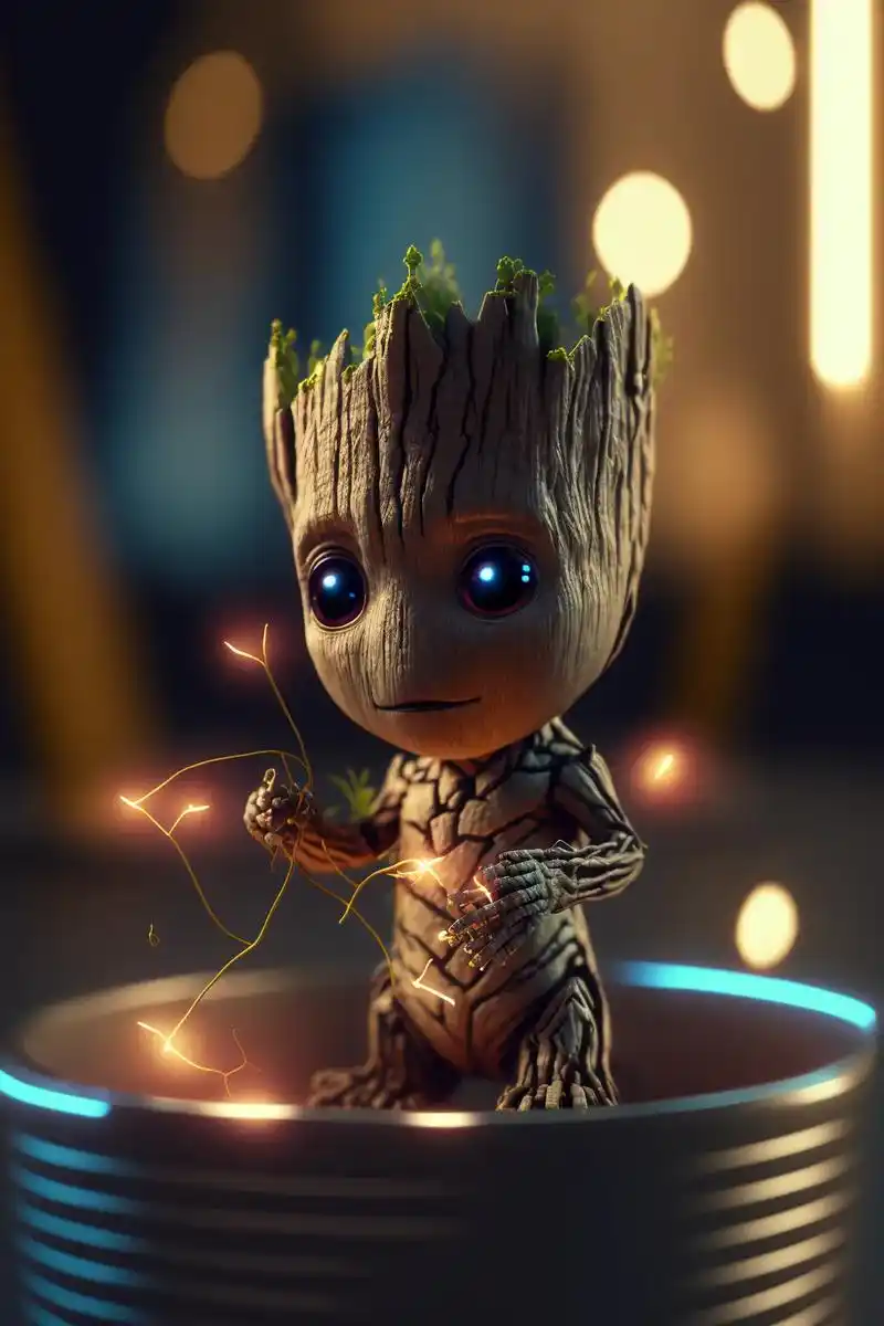 这么可人的格鲁特,哪个小姐姐又不喜欢呢.#壁纸手机超清全面屏 - 抖音