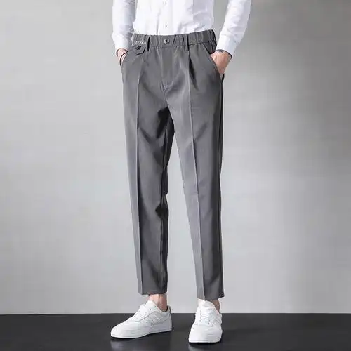 2021西装裤男宽松时尚休闲秋季韩版潮流九分小西裤直筒k8625-p45