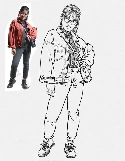 线性速写绘画步骤速写教程速写照片动态