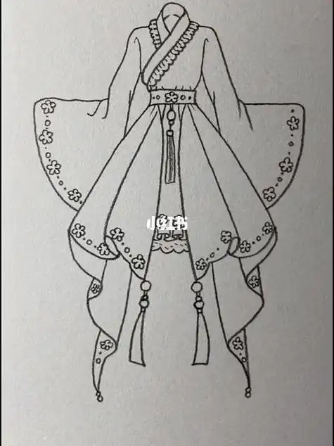 古风衣服简笔画卡通