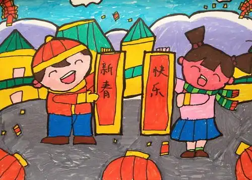 少儿书画作品-春节/儿童书画作品春节欣赏_中国少儿美术网