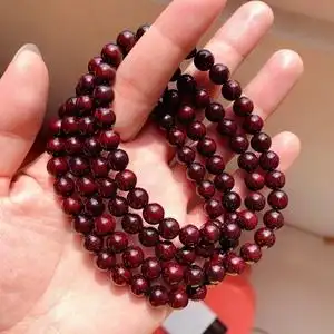 正宗印度小叶紫檀手串男女款108颗满金星谭木匠老料8mm手持