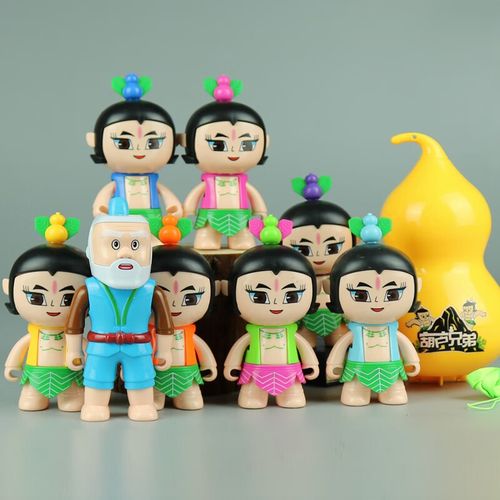 小米笠葫芦娃玩具金刚葫芦兄弟套装变形蛇精小公仔手办摆件人偶模型
