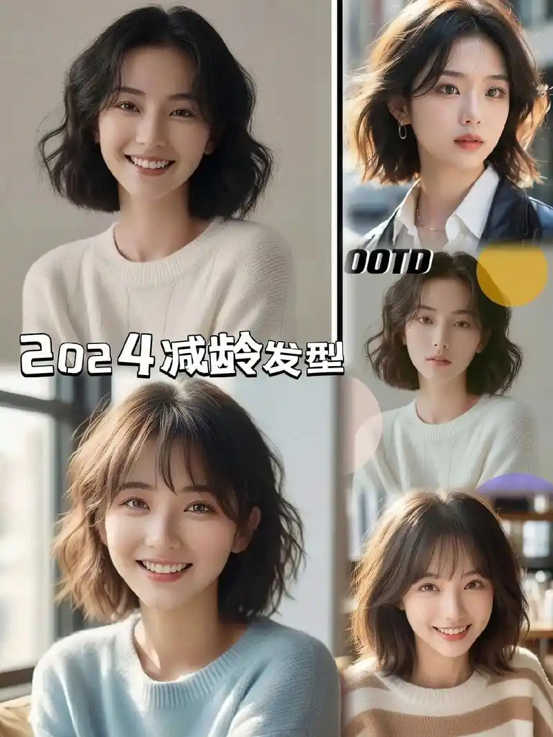 真的非常减龄又百搭的锁骨短发.快喊闺蜜来抄作业.非常适合方圆脸女生