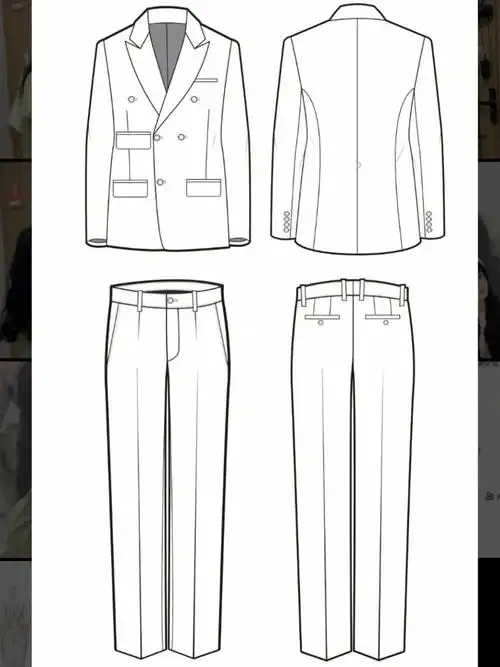 每日款式图一画西装西裤