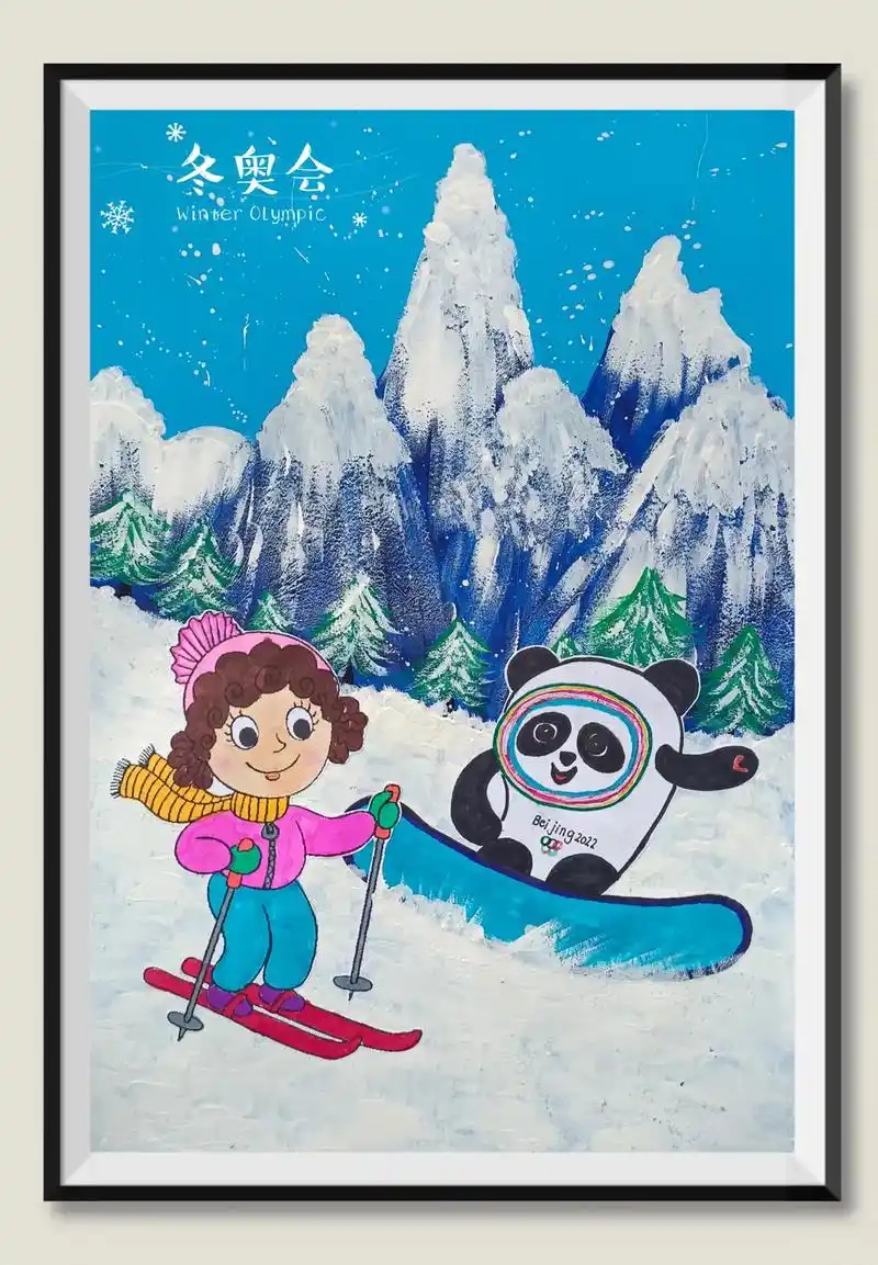 画画 (全国中小学生统一的假期作业～冬奥会)耗时两天完成73 - 抖