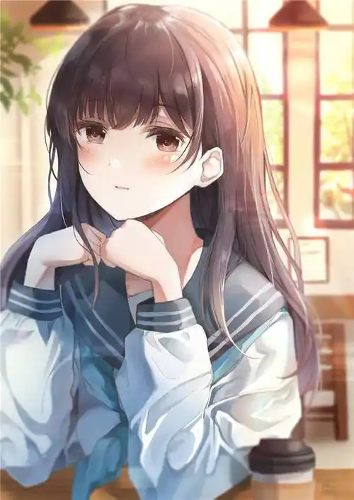 温柔知性二次元女生头像!茶色长发特辑p站美图欣赏_少女_校园_感觉