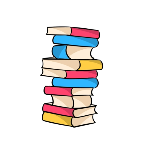 卡通暑假书本卡通插画矢量