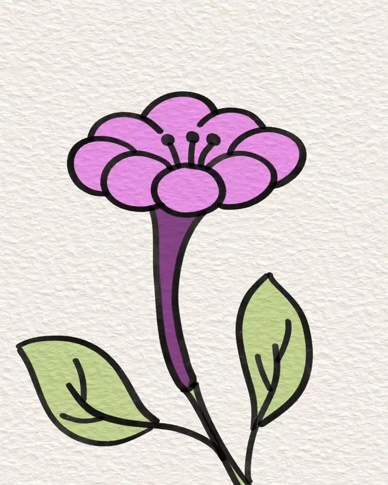 简笔画牵牛花简单易学一看就会#简笔画 #一学就会系列 #一起 - 抖音