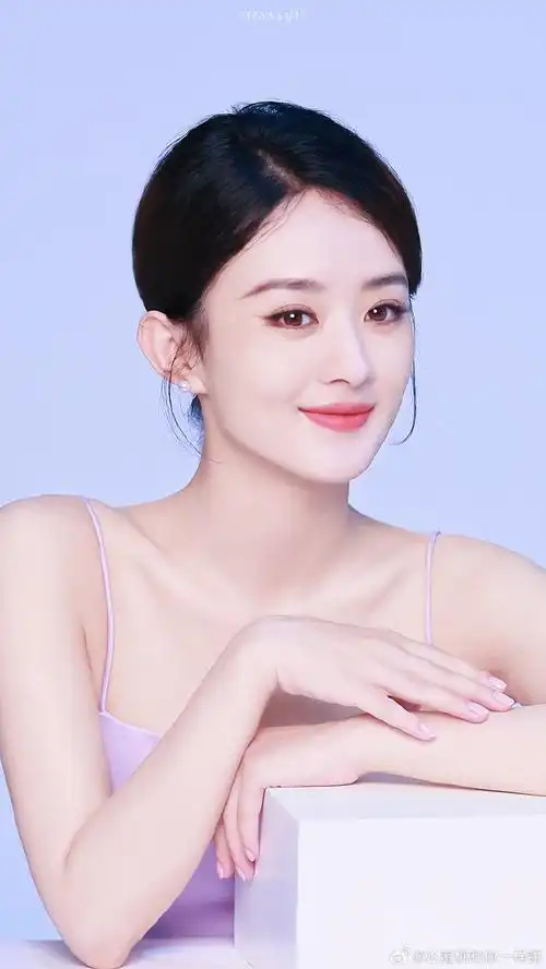 赵丽颖维达品牌代言人##维达品牌代言人赵丽颖##赵丽颖吊带紫裙#排