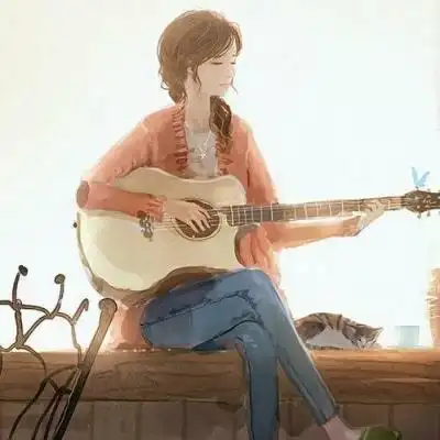 高清吉他漫画情侣头像一男一女图片