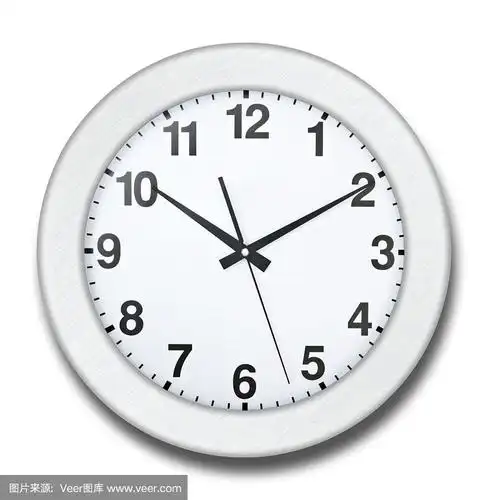 白色时钟,时间设置为10点零10分