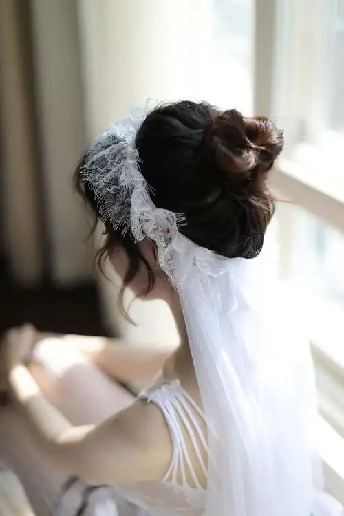 情趣内衣性感透明蕾丝新娘装 婚纱睡裙制服诱惑角色扮演代发 6001