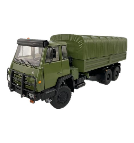 国产原厂陕汽sx2190斯太尔后勤保障运输车模型仿真合金摆件 1:43