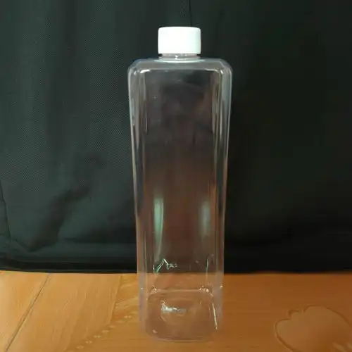 现货1000ml透明方形塑料瓶500ml按压式高档洗发水铝箔口乳液方瓶