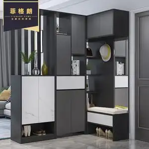 轻奢玄关柜鞋柜一体转角柜简约现代隔断柜酒柜储物入户进门间厅柜