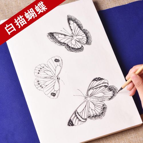 臻言工笔画底稿白描画稿初学者入门教材成品工笔蝴蝶国画画册画谱