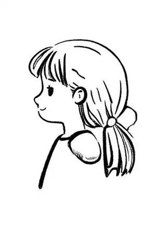 🎨侧脸小女孩简笔画 可爱😊