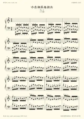 钢琴谱 - 哈农钢琴练指法2