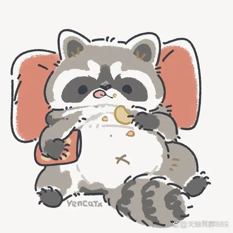 分享一波q版浣熊表情包 太可爱了吧,q版浣熊作品欣赏,来画点小动物换