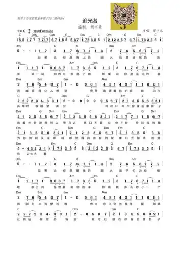岑宁儿 - 追光者(吉他谱) 吉他谱