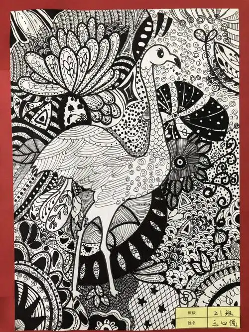 部分优秀作品展创作出一幅幅个性十足的黑白装饰画充分发挥自己的想象