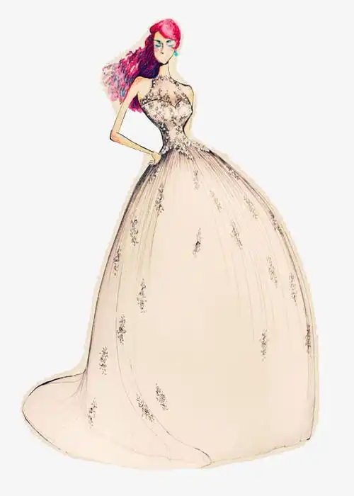 手绘婚纱