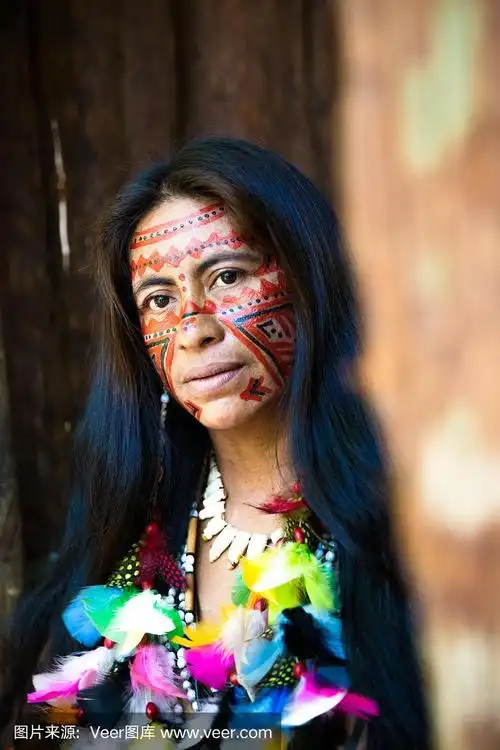 一个巴西印第安人在巴西亚马逊的肖像