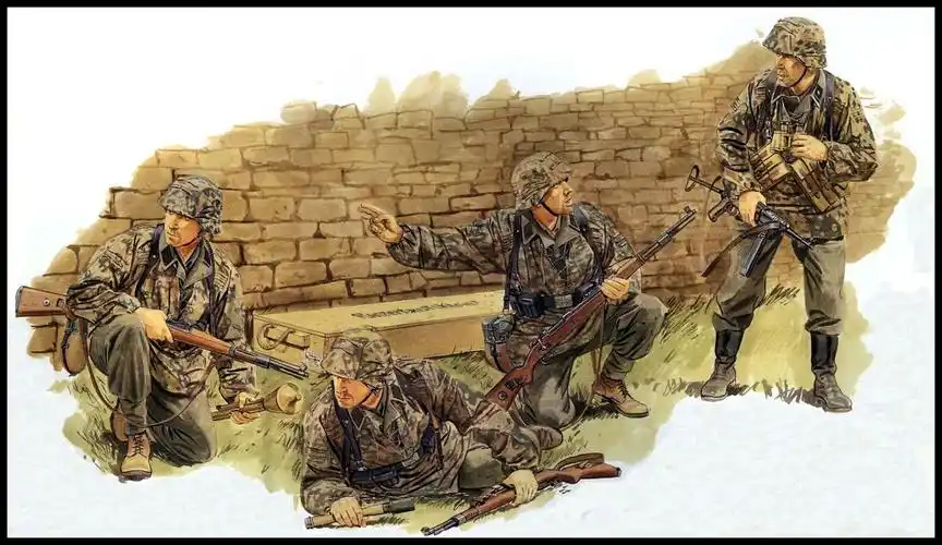 一次看个够!二战时期,德国士兵军官彩绘图