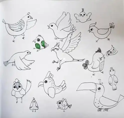 二年级简笔画我喜欢的鸟