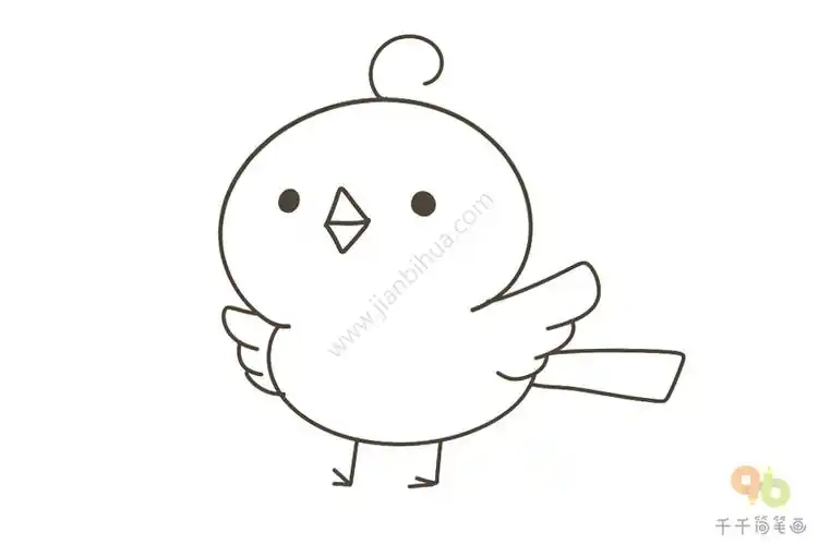儿童小鸟涂色画_涂色画简笔画