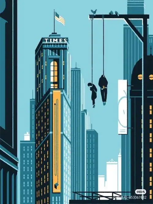 法国插画师ton haugomat 复古风 光影负空间 空间感 简洁风景画