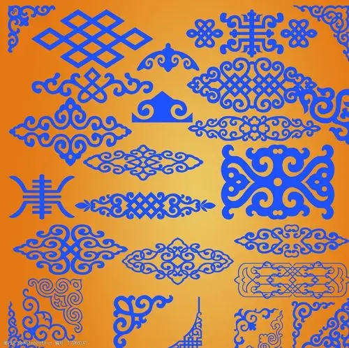 蒙古花边蒙古图案蒙古花纹图片