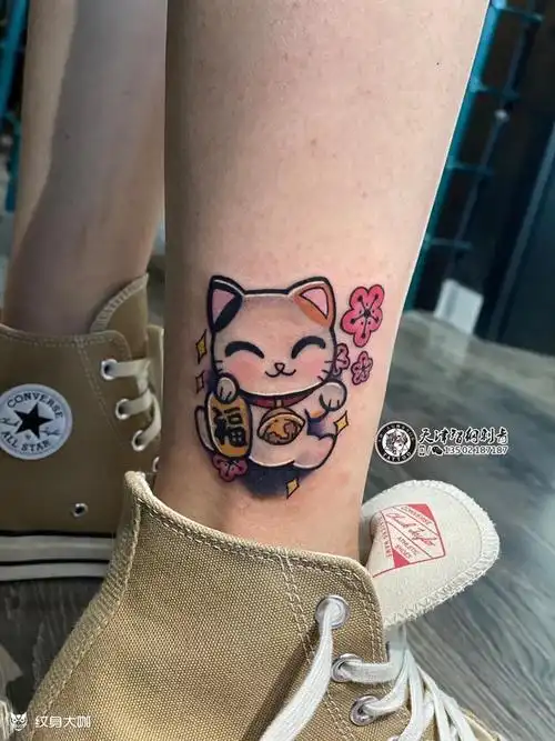 遮盖.小招财猫_纹身图案手稿图片_白强的纹身作品集