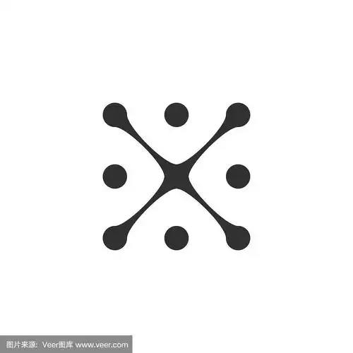 连接点抽象形状.股票矢量插图孤立的白色背景.