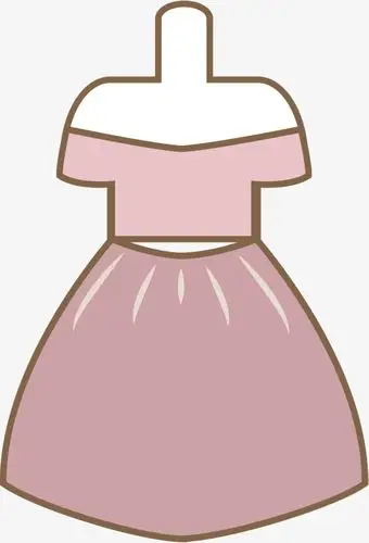 卡通描边的粉色蓬蓬裙