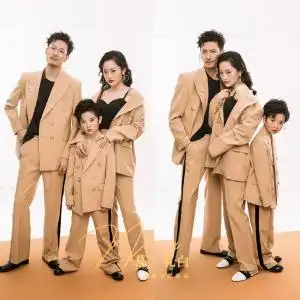 新款影楼亲子装 儿童摄影服装 一家三口全家福艺术拍照写真衣服
