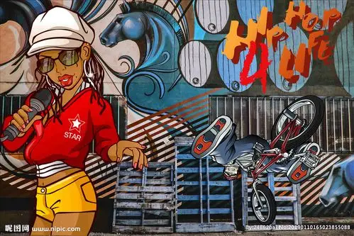 嘻哈涂鸦创意背景墙图片