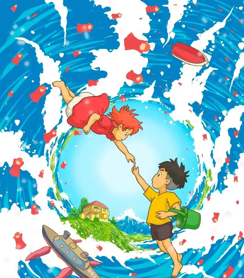 悬崖上的金鱼姬   #动漫 哈哈,波妞喜欢宗介.【93爱你 - 抖音