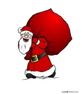 免费素材 矢量素材 矢量人物 卡通形象 背着包袱的圣诞老人角色插画