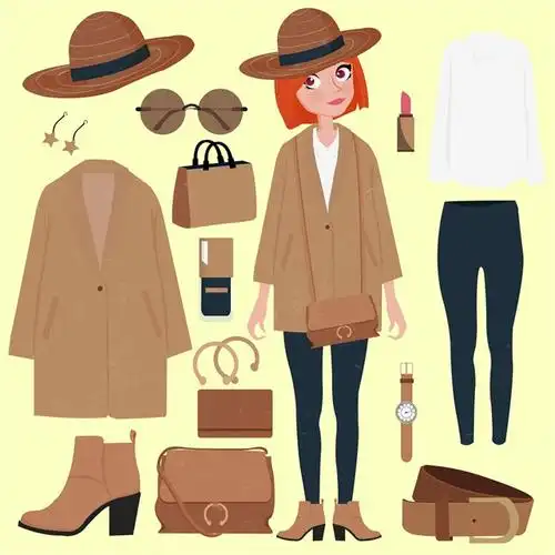 手绘女生日常衣服穿搭