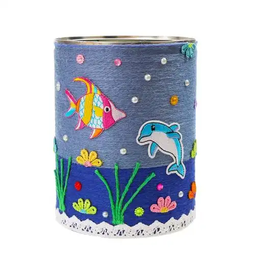 儿童diy环保手工制作瓶子幼儿园废物利用海洋动物花瓶装饰材料包