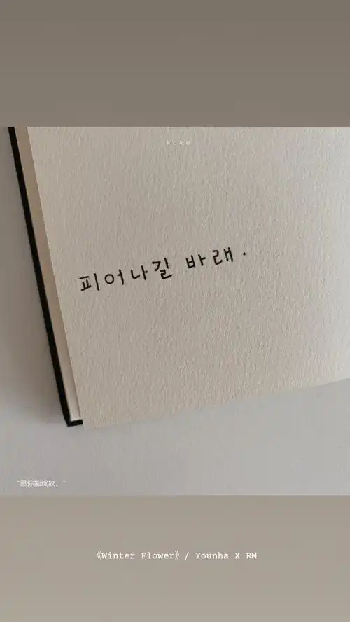 韩语韩文手写壁纸锁屏微信朋友圈背景图 @鹿柯柯 见水印