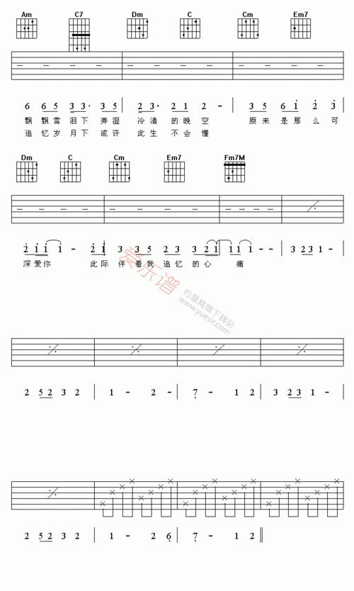 陈慧娴《飘雪》 吉他谱